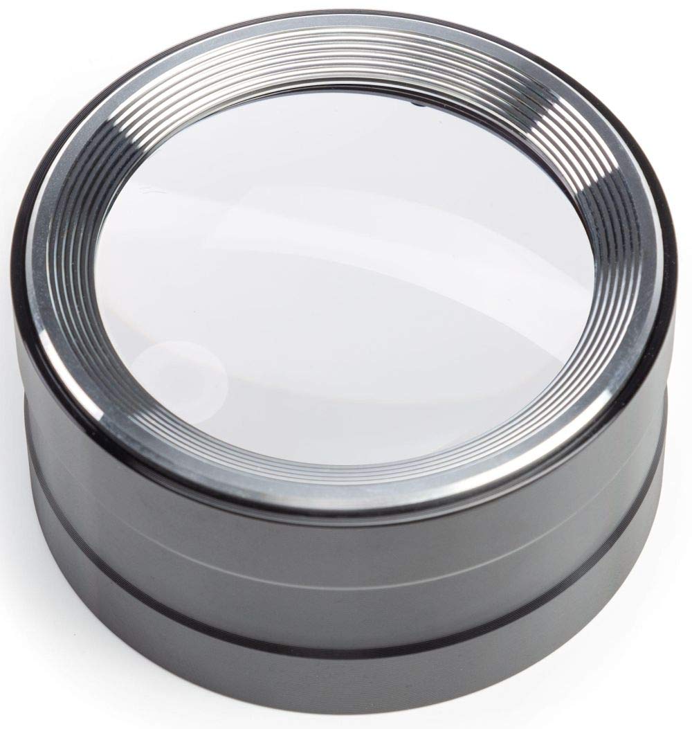 Magnifying Dome Lighted Desktop Magnifier with Bright LED for Reading Books, fine Print, Studying maps, Projects, Coins, Acts as Desk Paperweight, Great for Seniors