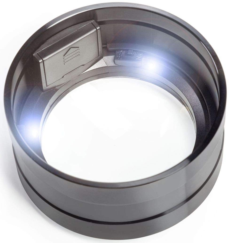 Magnifying Dome Lighted Desktop Magnifier with Bright LED for Reading Books, fine Print, Studying maps, Projects, Coins, Acts as Desk Paperweight, Great for Seniors