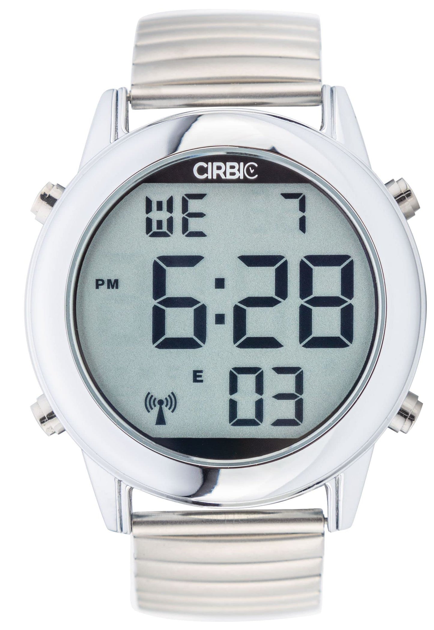 Cirbic Large, Clear English Voice Digital Talking Watch for The Blind, Visually impaired or Elderly. (Silver)