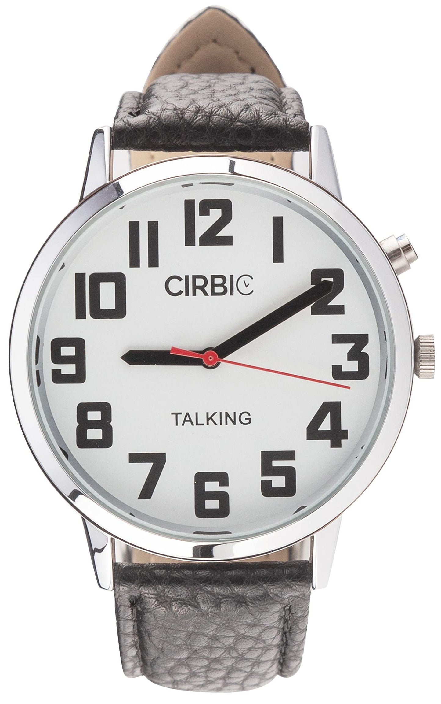 Cirbic Big Talking Watch with Jumbo Numbers for Visually impaired with North American Male Voice (Black)