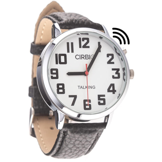 Cirbic Big Talking Watch with Jumbo Numbers for Visually impaired with North American Male Voice (Black)