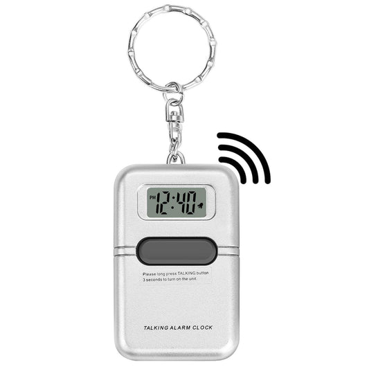 Cirbic Talking Clock Keychain with LCD screen - clear American accent, announcing time with press of the button, great for visually impaired or blind (1)