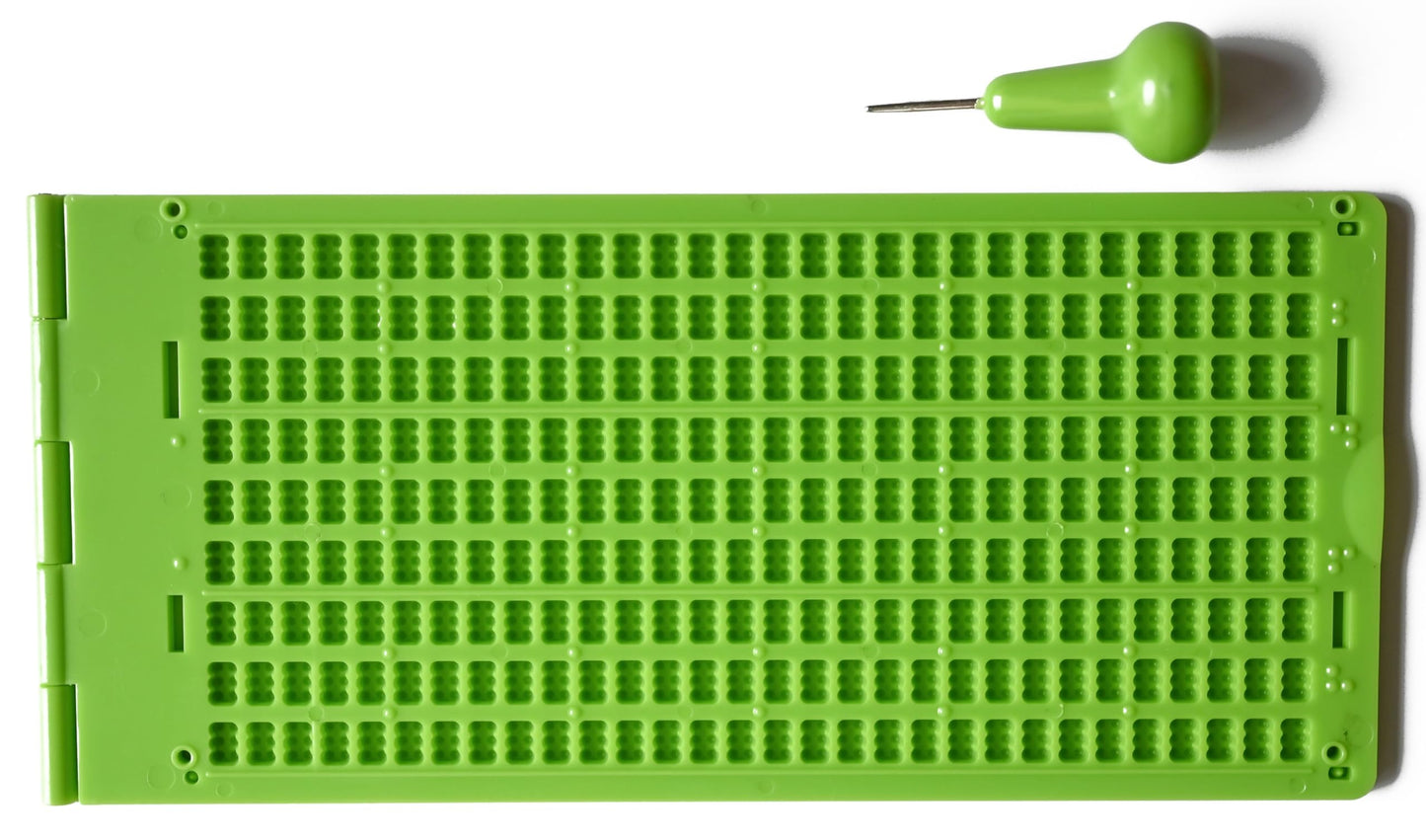 Braille Slate with Metal tip Stylus – 9 Lines x 30 Cells (9 Lines by 30 Cells)