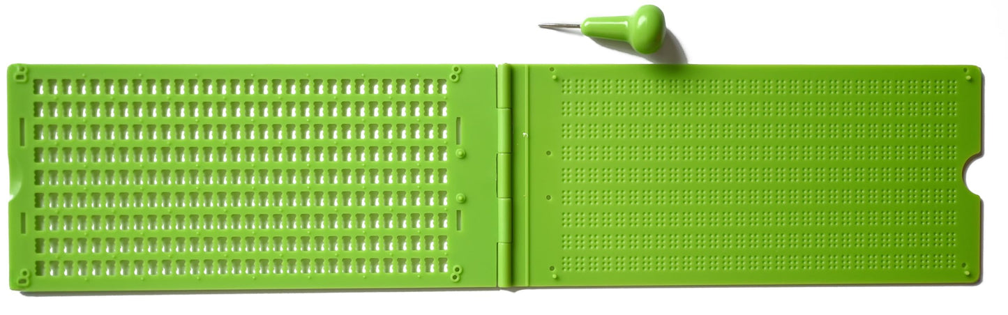 Braille Slate with Metal tip Stylus – 9 Lines x 30 Cells (9 Lines by 30 Cells)