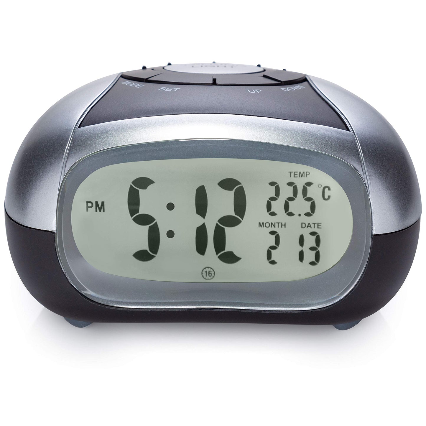 Cirbic Loud Talking Alarm Clock with Time and Temperature - for Low Vision or Blind (Gray)