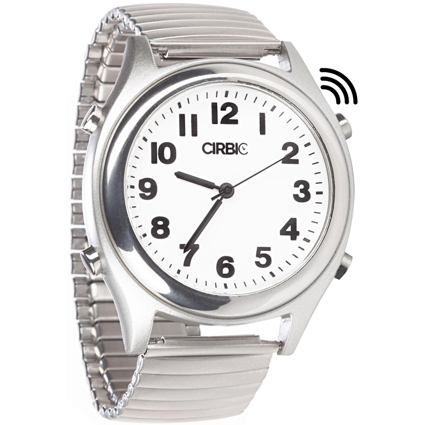 Cirbic English Talking Watch with Large Numbers and Expandable Strap, self-Setting for Visually impaired, Blind or Elder People (American Accent)