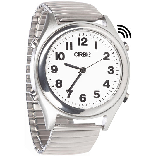 Cirbic English Talking Watch with Large Numbers and Expandable Strap, self-Setting for Visually impaired, Blind or Elder People (American Accent)