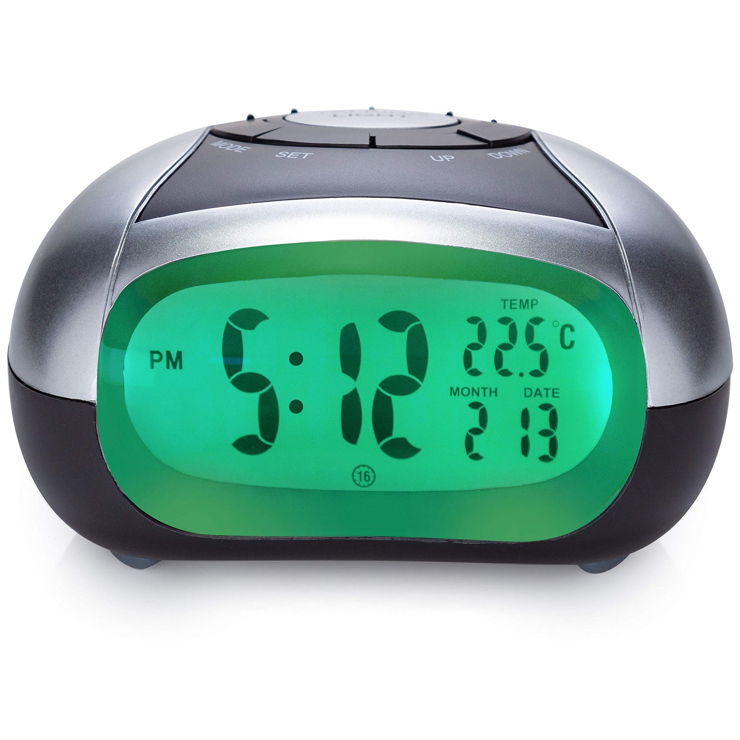 Cirbic Loud Talking Alarm Clock with Time and Temperature - for Low Vision or Blind (Gray)