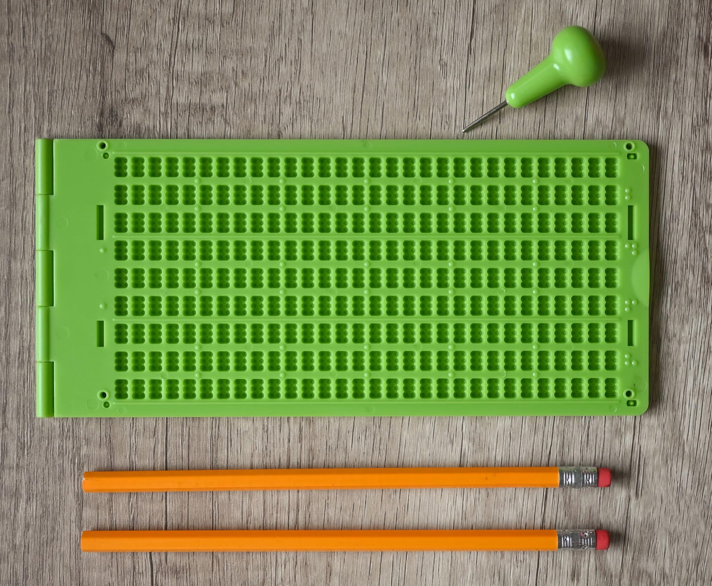 Braille Slate with Metal tip Stylus – 9 Lines x 30 Cells (9 Lines by 30 Cells)