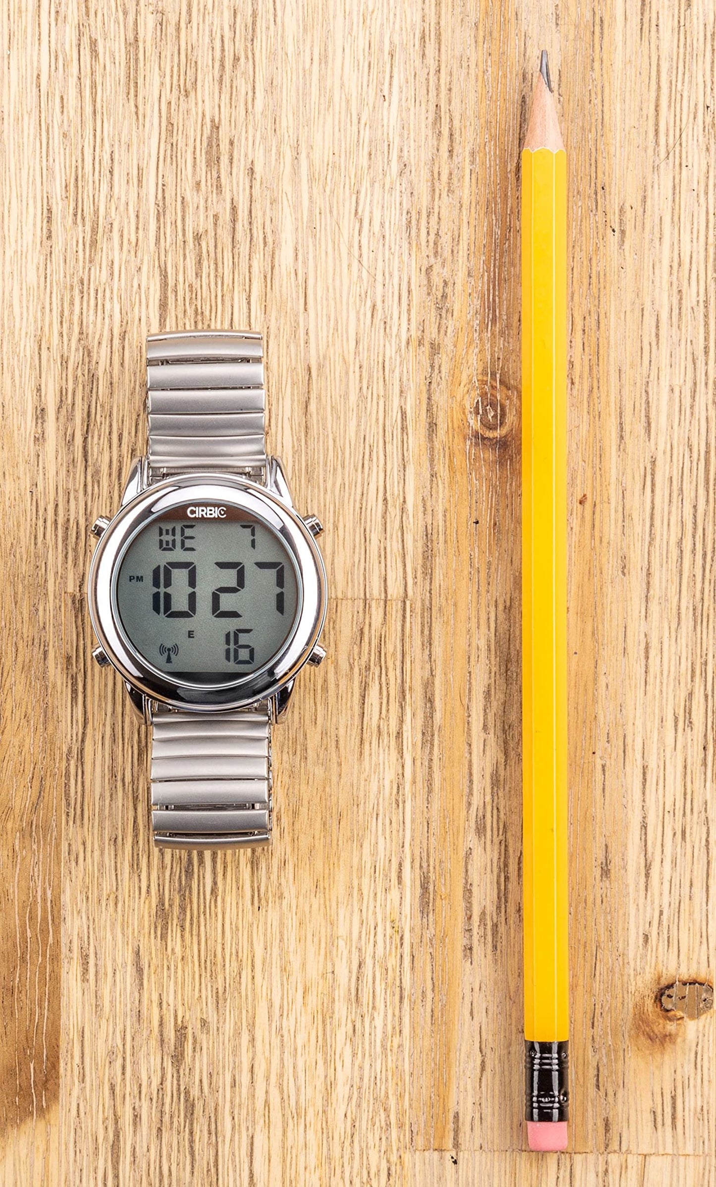 Cirbic Large, Clear English Voice Digital Talking Watch for The Blind, Visually impaired or Elderly. (Silver)